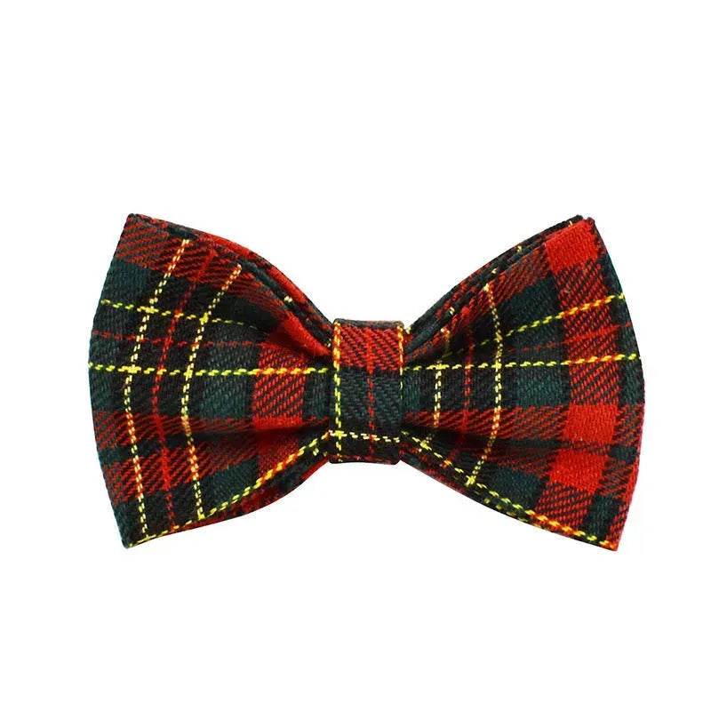 Azura | Christmas Pet Collar Plaid With Green Background Dog Rope Leash Suit