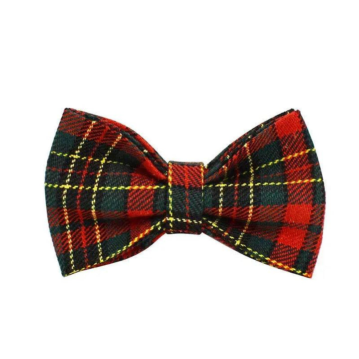 Azura | Christmas Pet Collar Plaid With Green Background Dog Rope Leash Suit