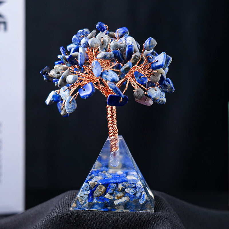 BowLift | Natural Stone Gravel Pyramid Base Feng Shui Tree