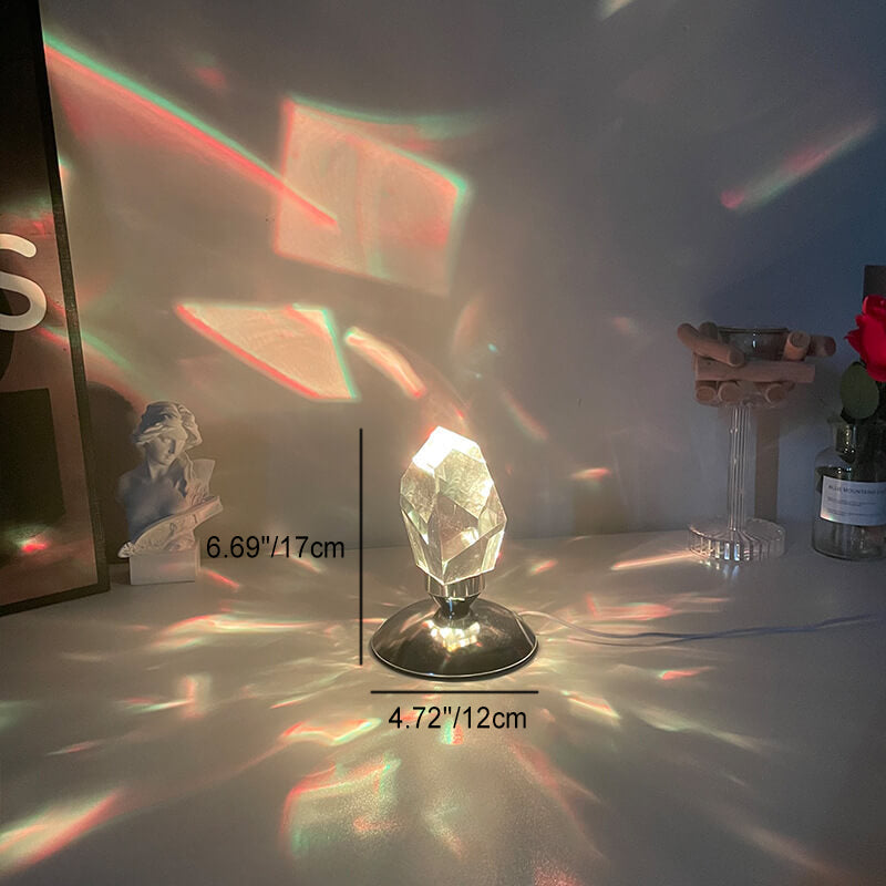 BowLift | LuxorLite Diamond Crystal LED Table Lamp | Luxurious Mood Light | 3 or 16 Color Change | Wireless Night Light
