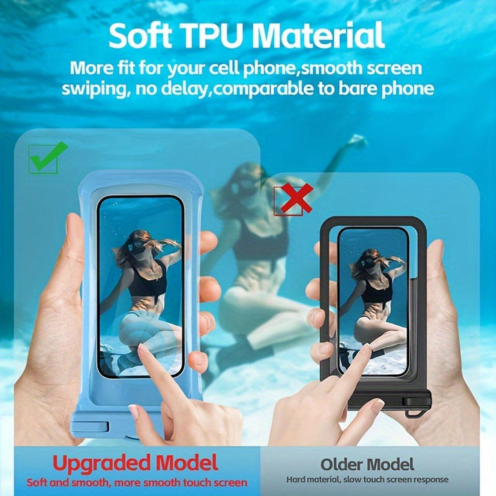 Azura | Waterproof Phone Case with Neck Strap for Beach and Travel – Durable PVC Smartphone Case for 20-32 cm Devices