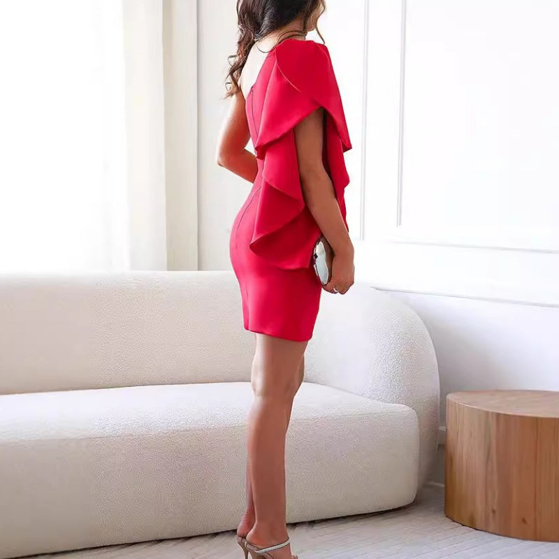 GISELDA | ONE-SHOULDER COCKTAIL DRESS