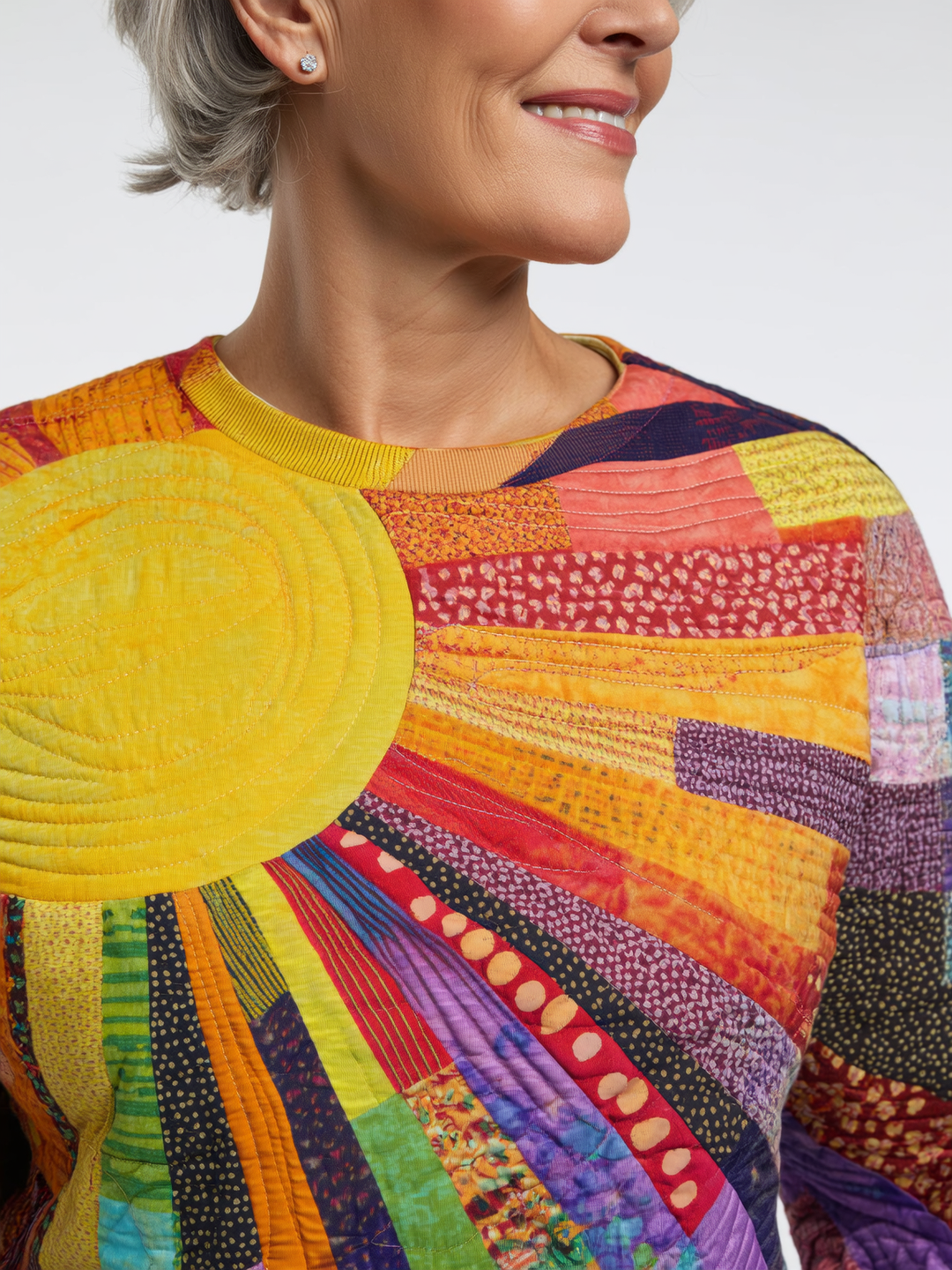 Arden - Colorful Sun Collage Sweatshirt