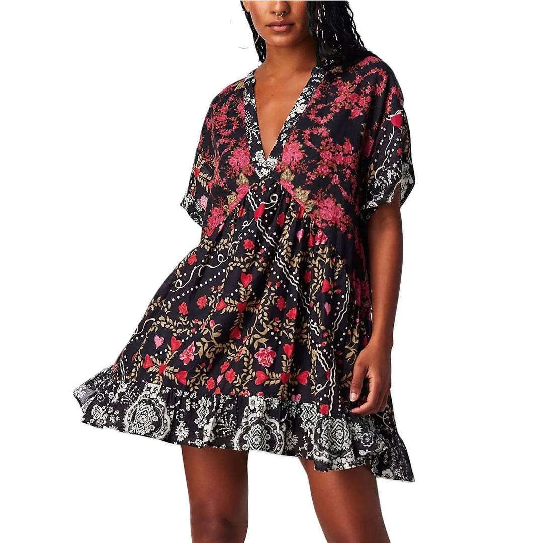 Bohemian Dress V-Neck - Timeless Elegance