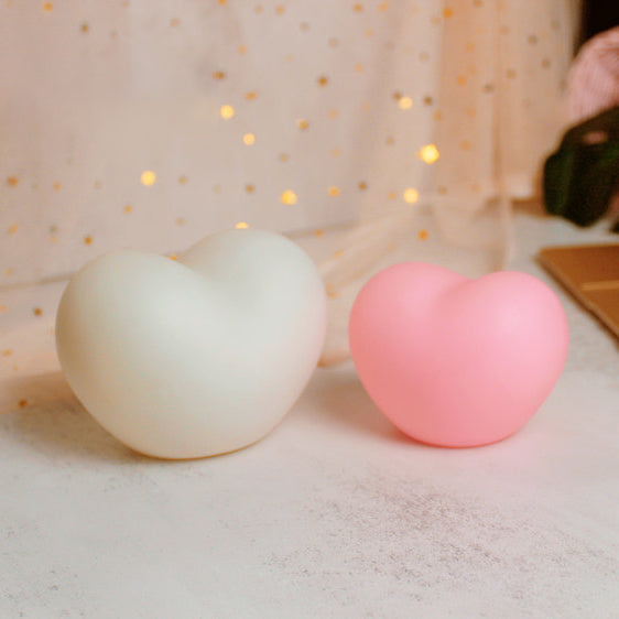 BowLift | LuvSphere Silicone LED Night Light | Heart-Shaped Design | Table Lamp | Warm Mood Light | Decorative
