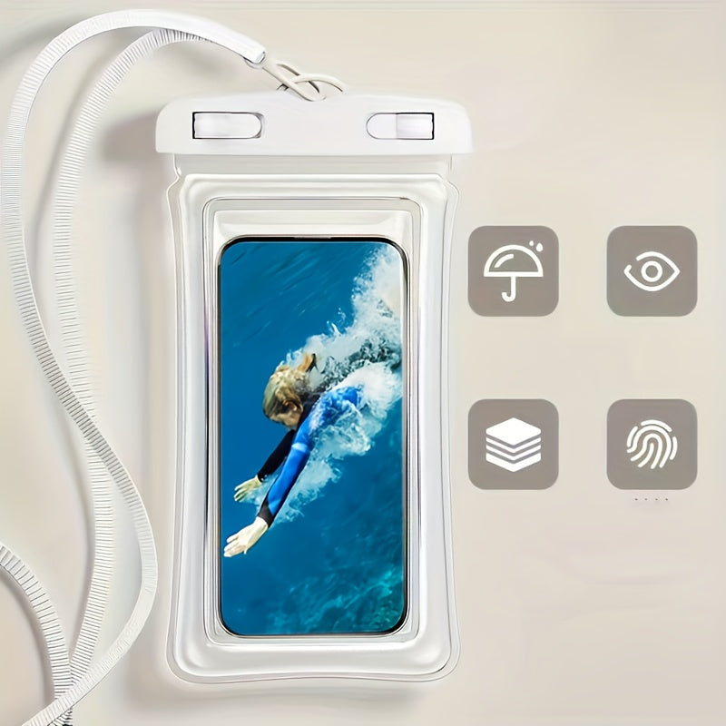 Azura | Waterproof Phone Case with Neck Strap for Beach and Travel – Durable PVC Smartphone Case for 20-32 cm Devices