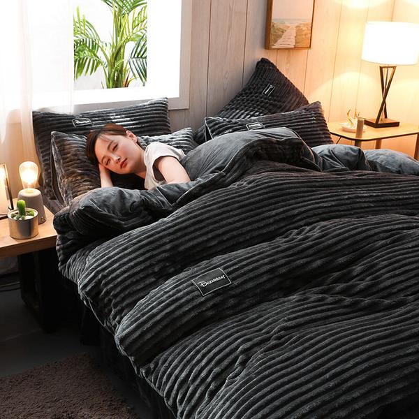 BowLift | Thickened Corduroy Velvet Bedding Set