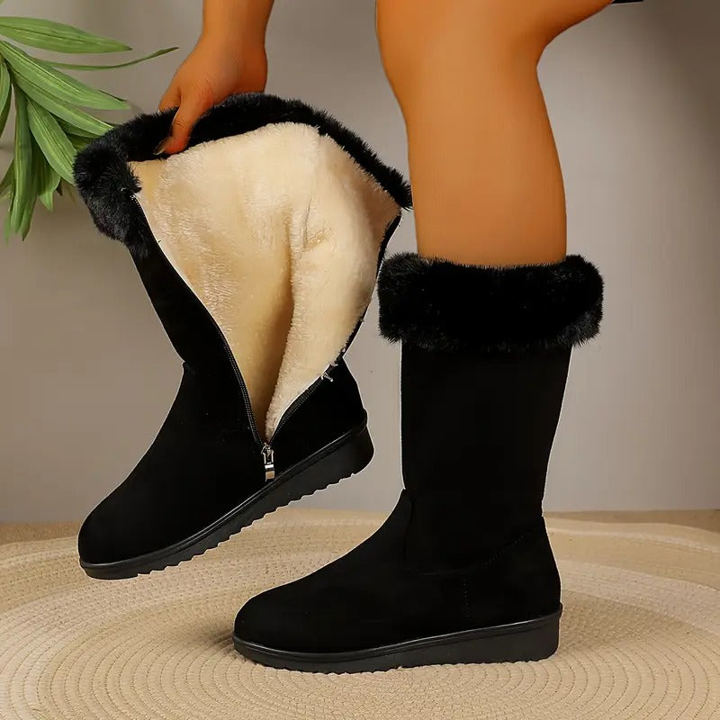Margaery - Elegant Mid-Calf Boot With Side Zipper