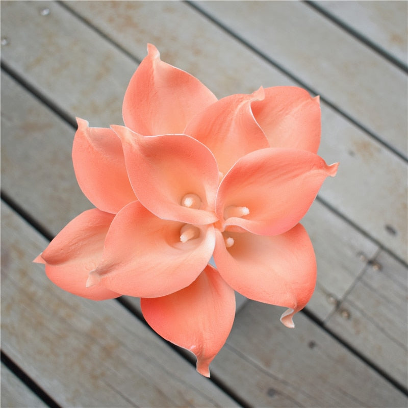 BowLift | 10 marine blue Calla lily PU Real Touch flowers wedding decoration bouquets table decoration artificial flowers home decor