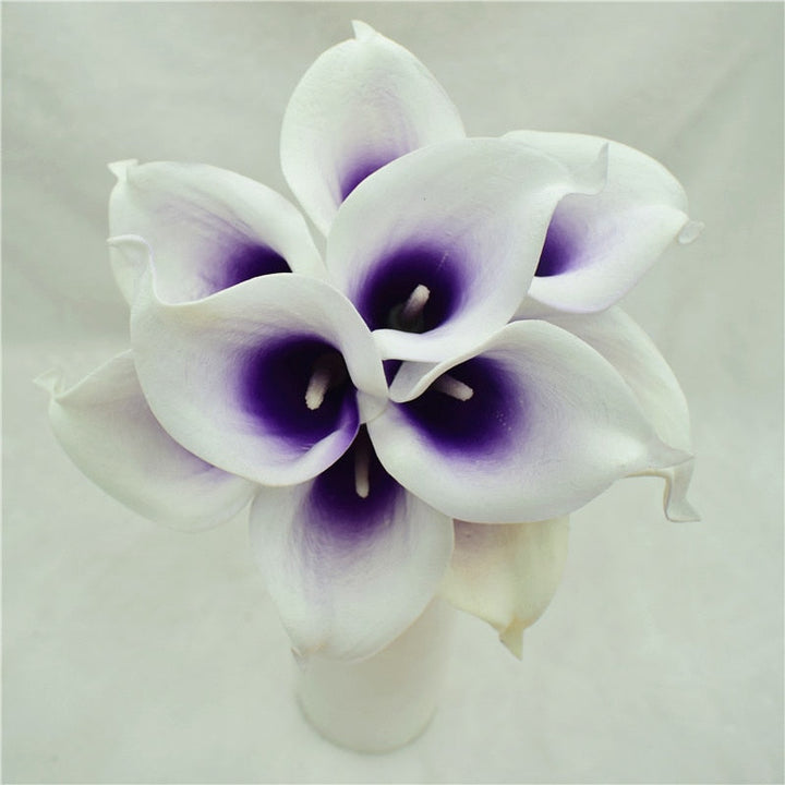 BowLift | 10 marine blue Calla lily PU Real Touch flowers wedding decoration bouquets table decoration artificial flowers home decor