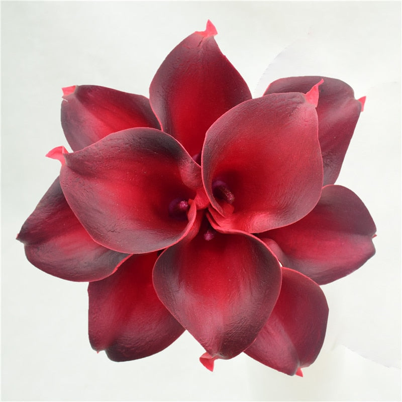 BowLift | 10 marine blue Calla lily PU Real Touch flowers wedding decoration bouquets table decoration artificial flowers home decor