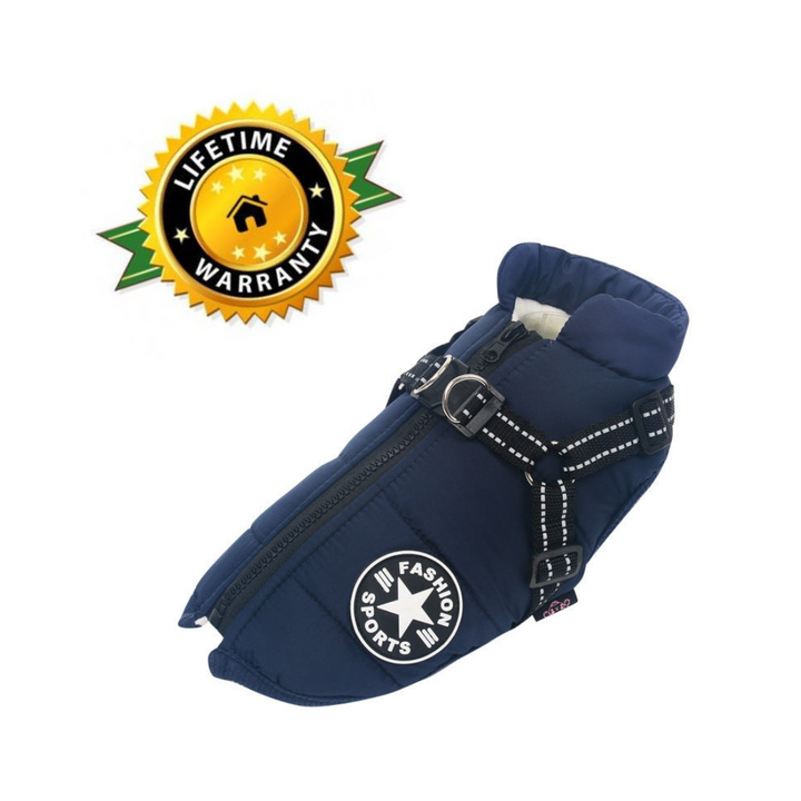 Azura | WoofGuard - Waterproof Winter Jacket with Integrated Harness
