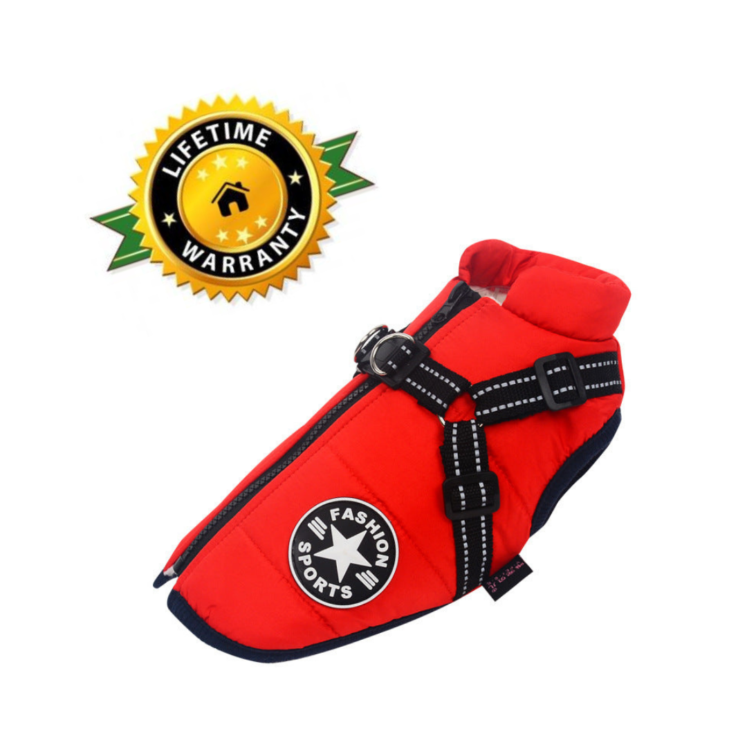 Azura | WoofGuard - Waterproof Winter Jacket with Integrated Harness