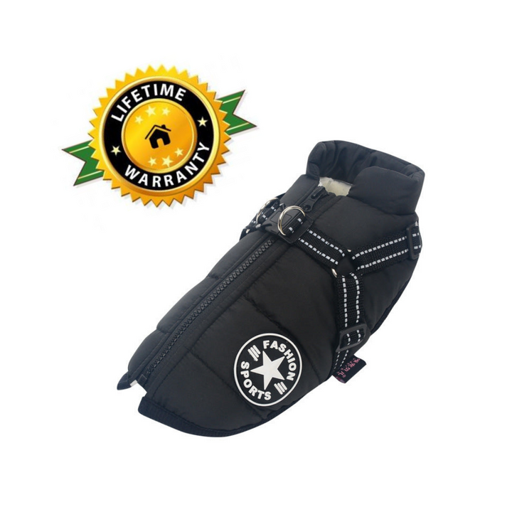 Azura | WoofGuard - Waterproof Winter Jacket with Integrated Harness