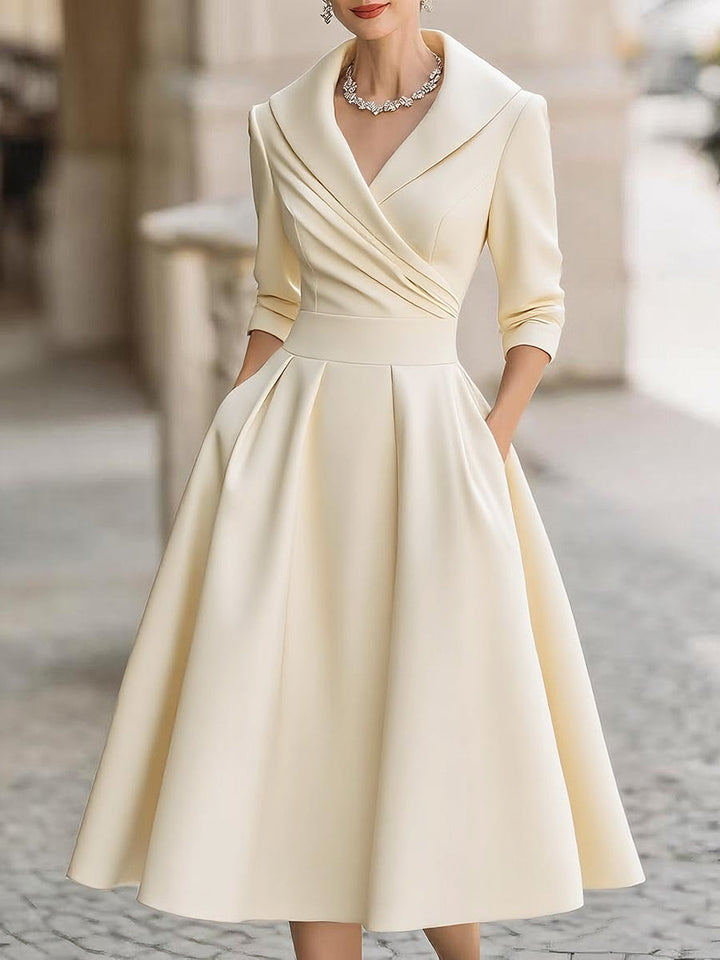 Lina - Midi Dress in Satin