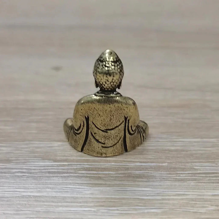 BowLift | 10 piece Miniature Brass Sitting Buddha Statue Figure for Travel Buddhism Worship Home Office Desk Decoration