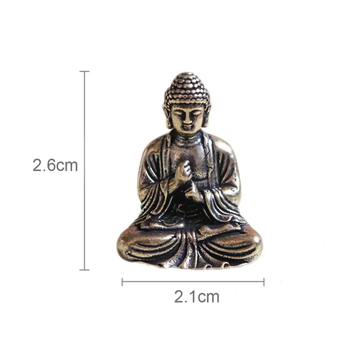 BowLift | 10 piece Miniature Brass Sitting Buddha Statue Figure for Travel Buddhism Worship Home Office Desk Decoration
