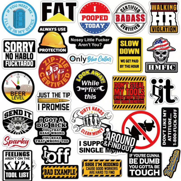 Azura | 150 Pcs blue collar funny stickers‍️