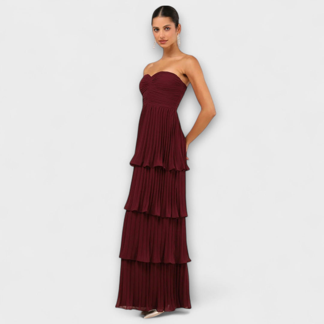 Lorena - Strapless Tiered Maxi Dress