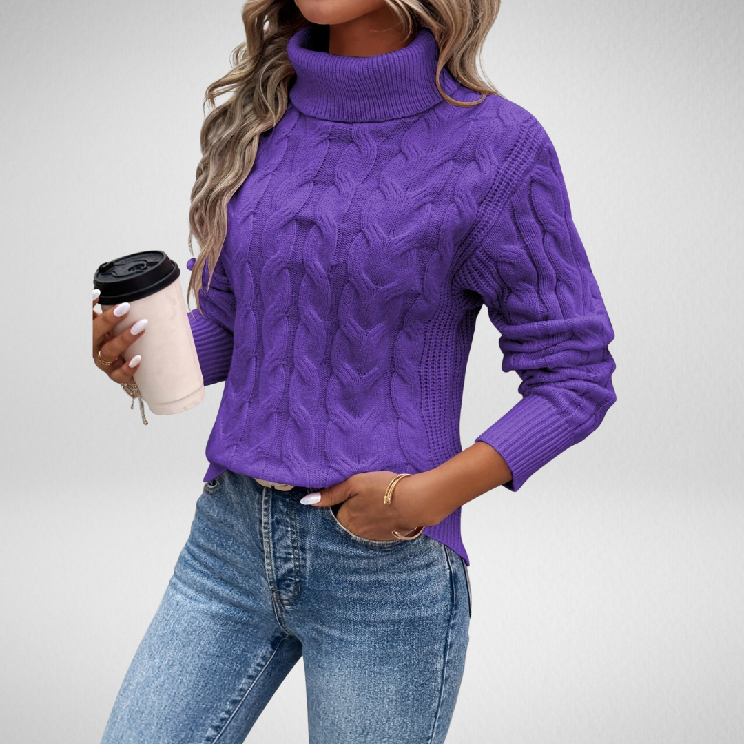 Ariane - Cable Knit Turtleneck Sweater