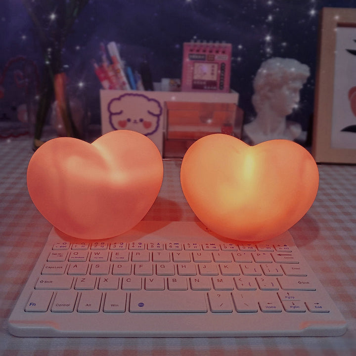 BowLift | LuvSphere Silicone LED Night Light | Heart-Shaped Design | Table Lamp | Warm Mood Light | Decorative