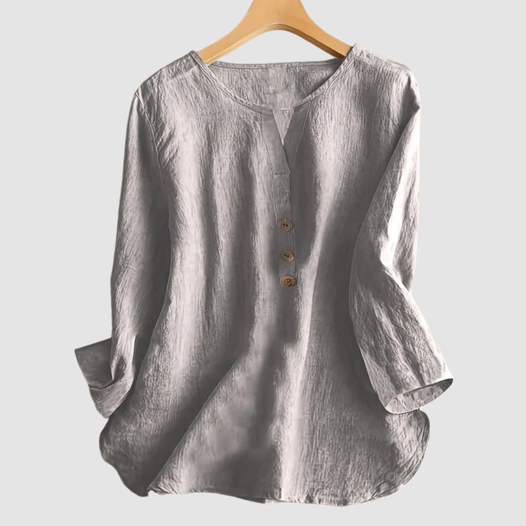 Melisa™ Casual Cotton & Linen Blouse