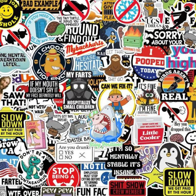 Azura | 150 Pcs blue collar funny stickers‍️