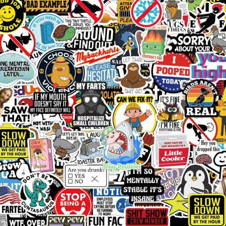 Azura | 150 Pcs blue collar funny stickers‍️