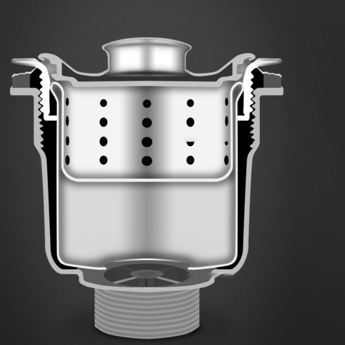 Azura | Round Stainless Steel Sink Built-in Sink with Basket Strainer