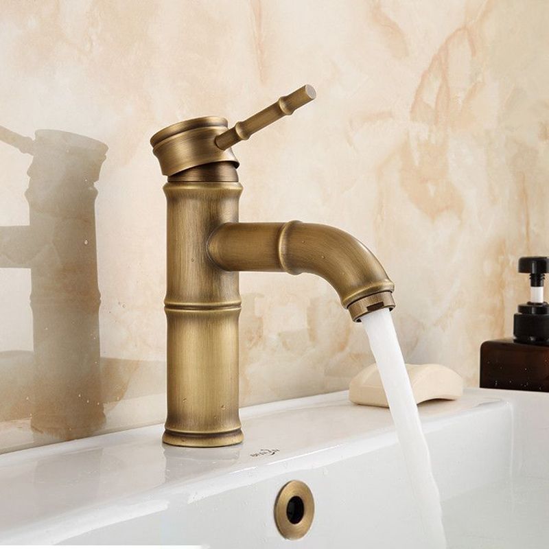 Azura | Farmhouse Brass Bathroom Faucet With Lever Handle Single Hole Sink Faucet
