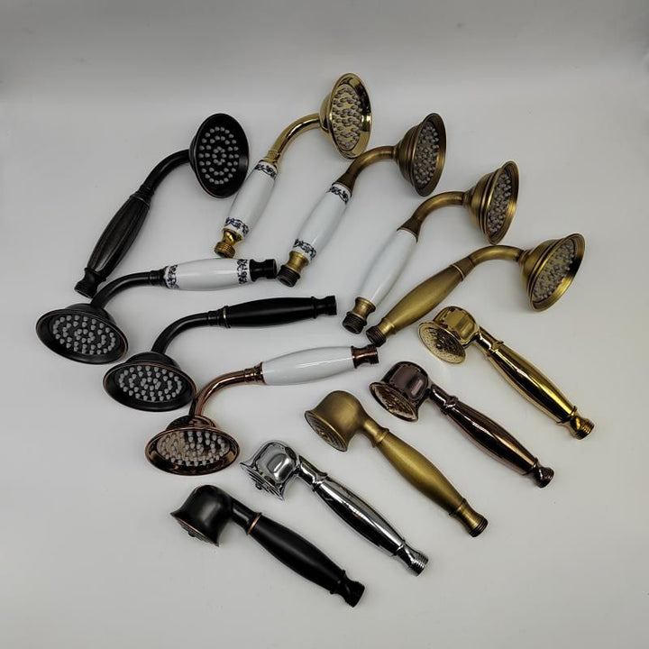 Azura | Traditional Handheld Shower Head with Hose Polished Brass Wall Mounted Shower Head