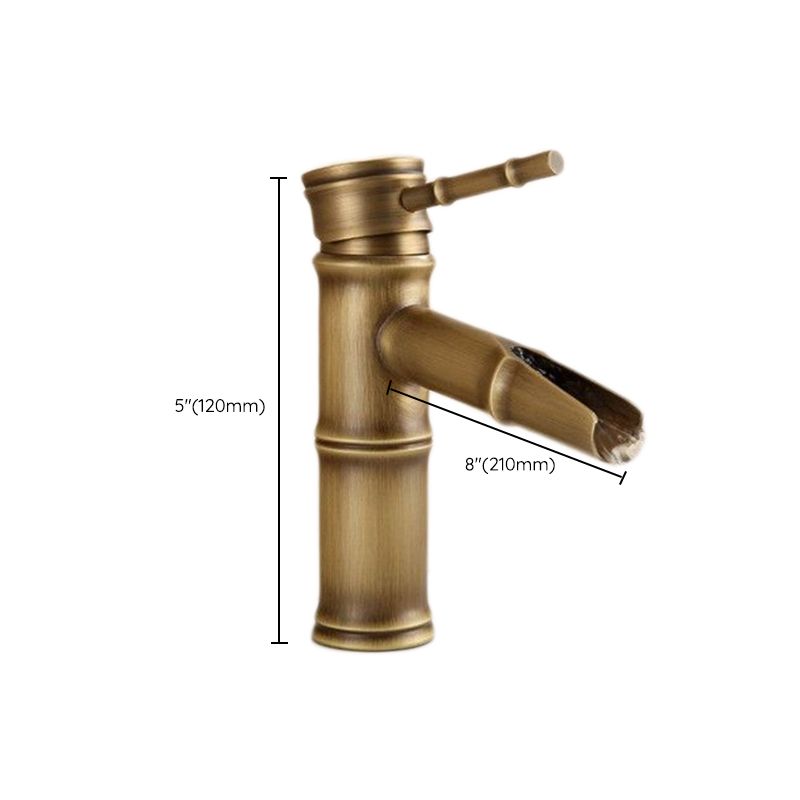 Azura | Farmhouse Brass Bathroom Faucet With Lever Handle Single Hole Sink Faucet
