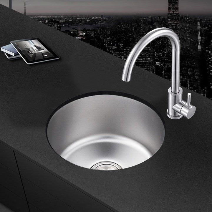 Azura | Round Stainless Steel Sink Built-in Sink with Basket Strainer