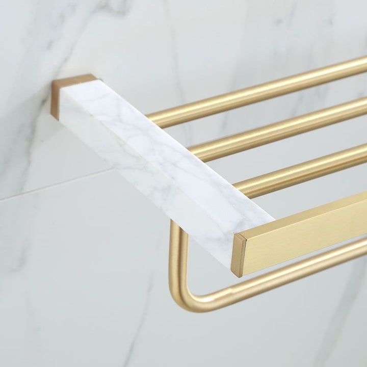 Azura | Polished Brass Bathroom Accessory Set Marble Bathroom Hardware