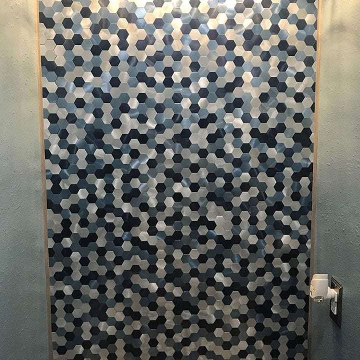 Azura | Modern Tile-Peel & Stick Metal Mosaic Tile Hexagon Peel & Stick Subway Tile