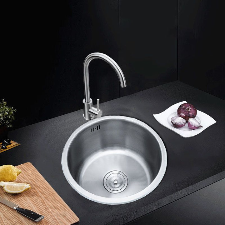 Azura | Round Stainless Steel Sink Built-in Sink with Basket Strainer