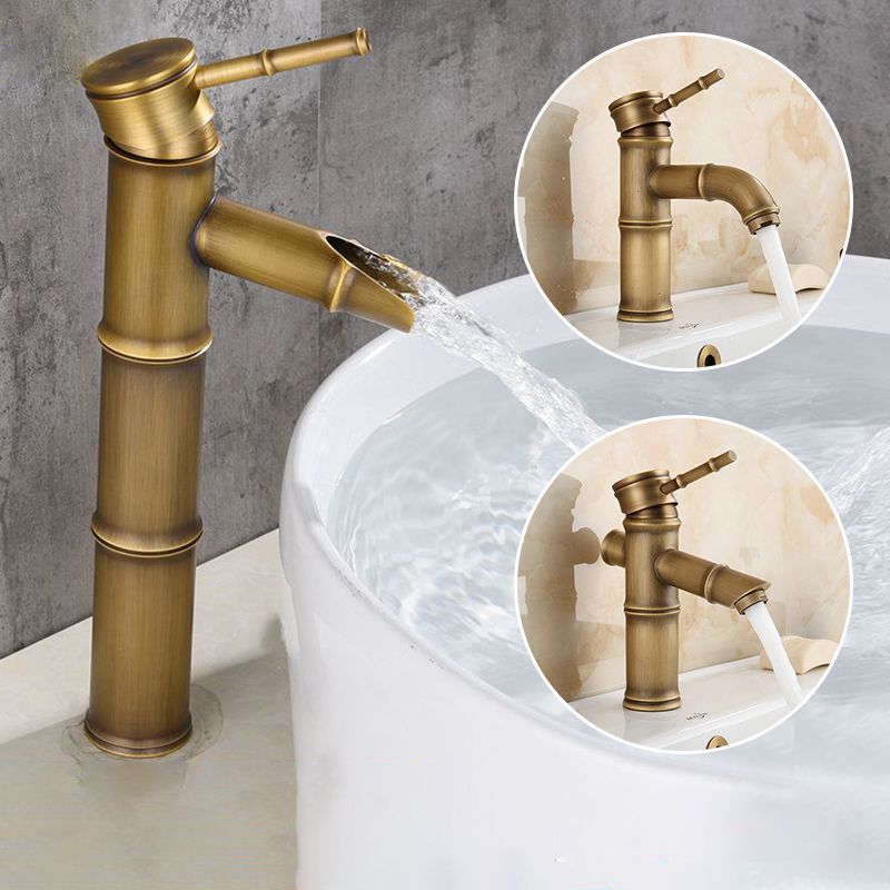 Azura | Farmhouse Brass Bathroom Faucet With Lever Handle Single Hole Sink Faucet