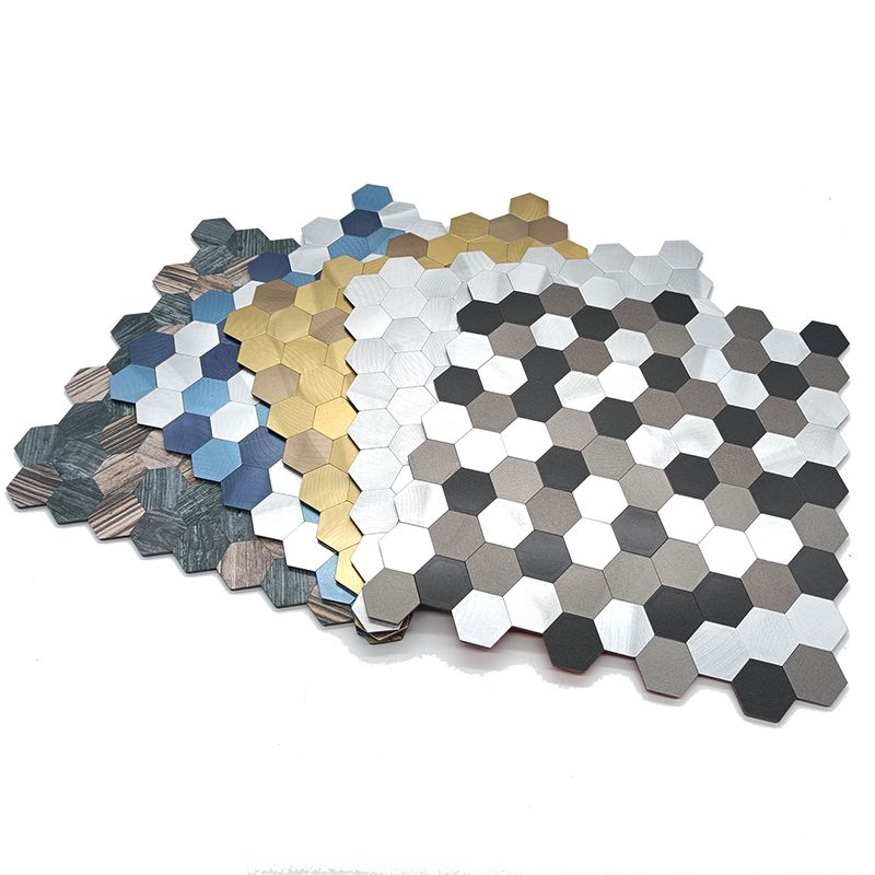 Azura | Modern Tile-Peel & Stick Metal Mosaic Tile Hexagon Peel & Stick Subway Tile