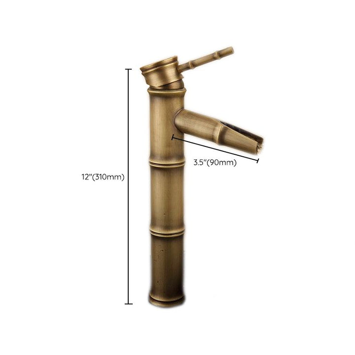 Azura | Farmhouse Brass Bathroom Faucet With Lever Handle Single Hole Sink Faucet