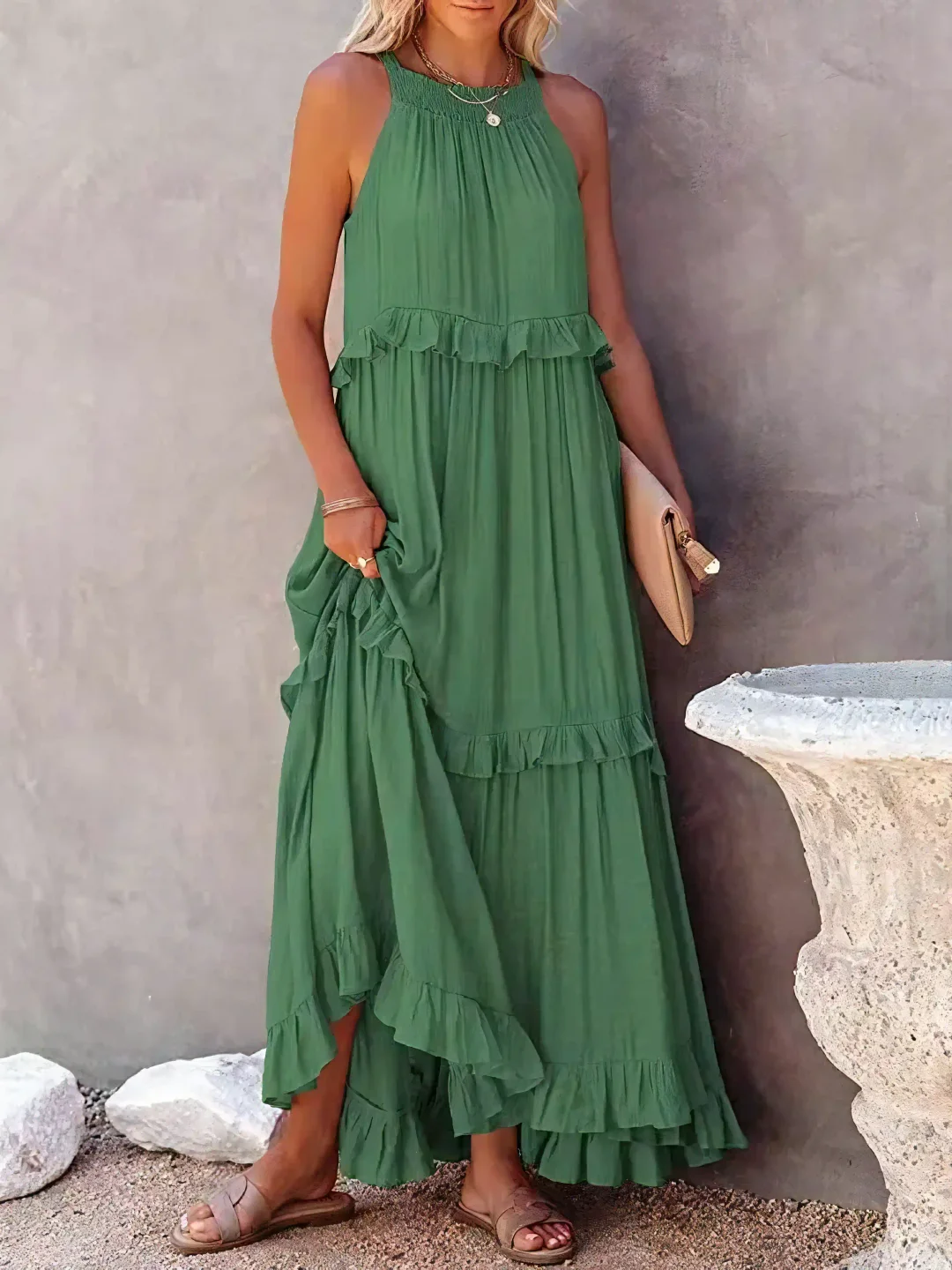 Mabel - Ruffle Breeze Maxi Dress