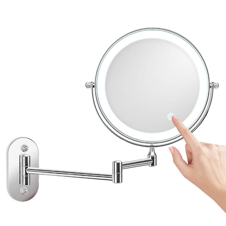 Azura | Rechargeable wall-mounted shaving mirror | 360° rotation. 1X/10X magnification and adjustable LED lighting for use in the bathroom