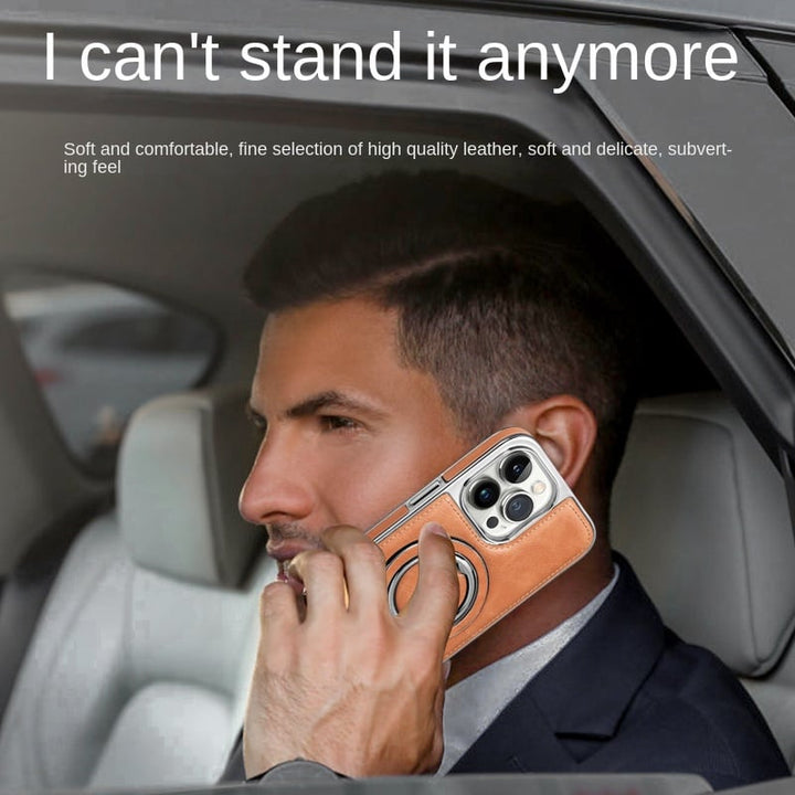 Azura | Luxury Leather Invisible Stand iPhone Case