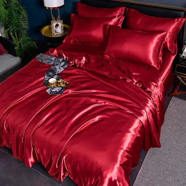 BowLift | Luxury Solid Satin Duvet Cover - SilkSerenity