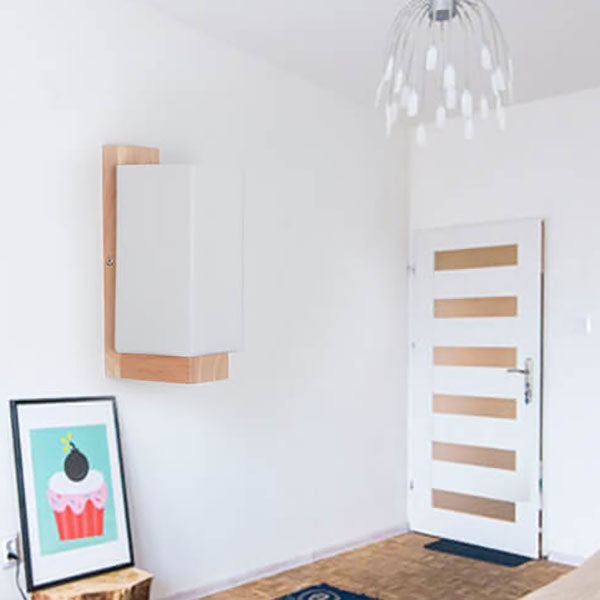 BowLift | Modern minimalist solid wood square glass column 1-light wall sconces lamp