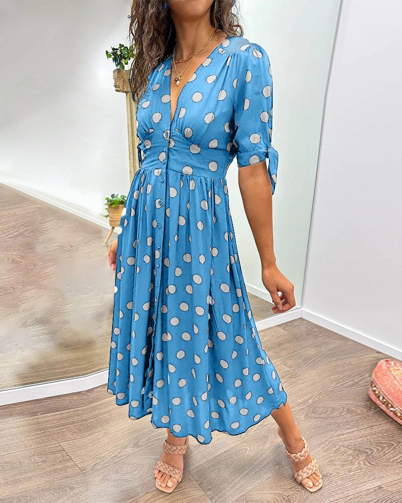 Maria | Button Polka Dot Dress