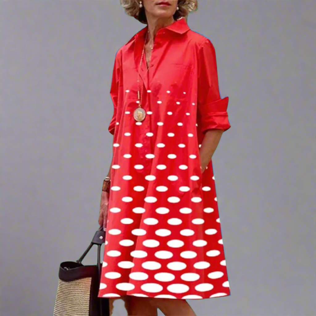 Zosia | Retro Long Sleeve Pocket Dress for Women