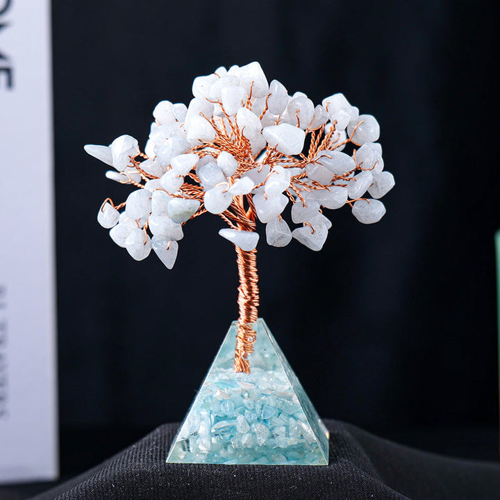 BowLift | Natural Stone Gravel Pyramid Base Feng Shui Tree