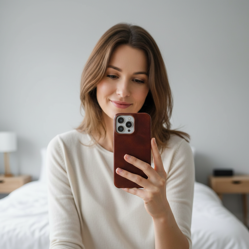 Azura | Oil Wax Genuine Leather Apple iPhone Case