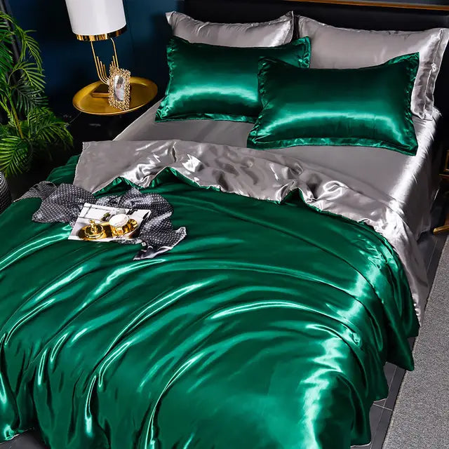 BowLift | Luxury Solid Satin Duvet Cover - SilkSerenity