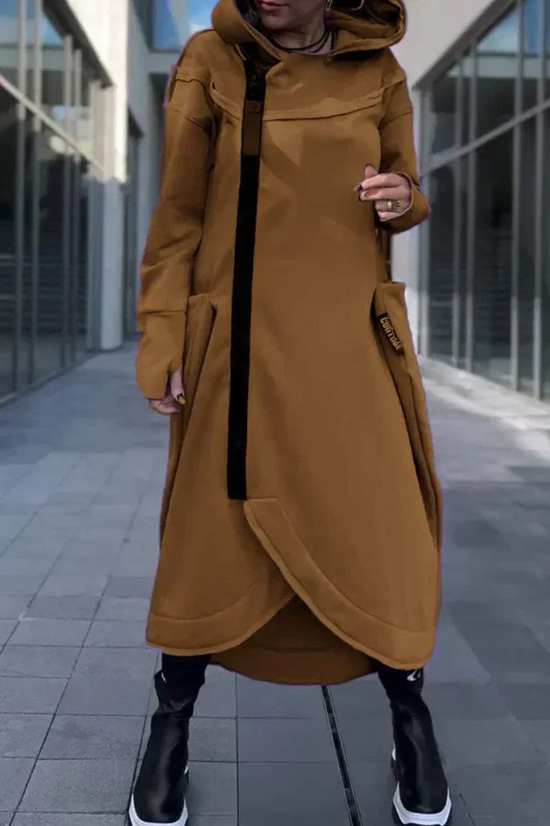RILEY – FUTURISTIC HOODED LONG COAT